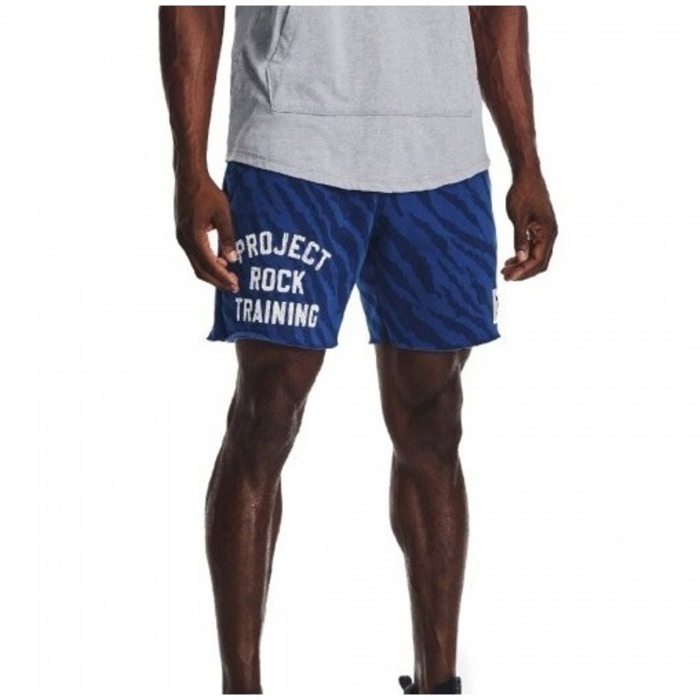 UNDER ARMOUR Project Rock Rival Fleece Shorts Blue Men's L *NEW* 1377445-471 $75